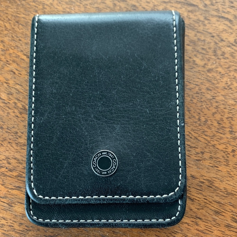 Vintage Coach Black Leather Card Holder